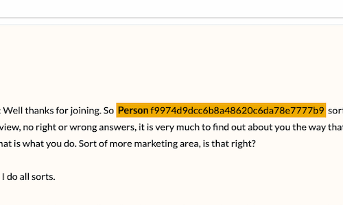 anonymisation code
