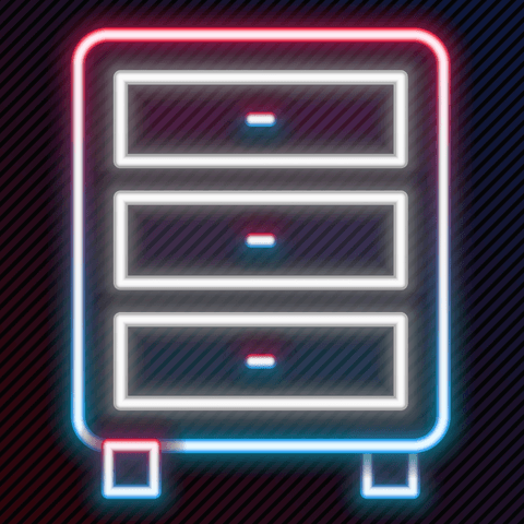 neon archive cabinet