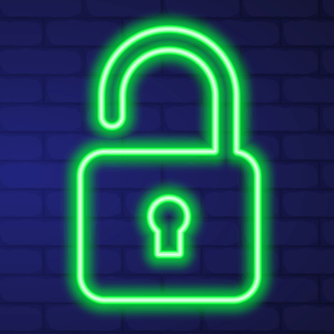 neon padlock